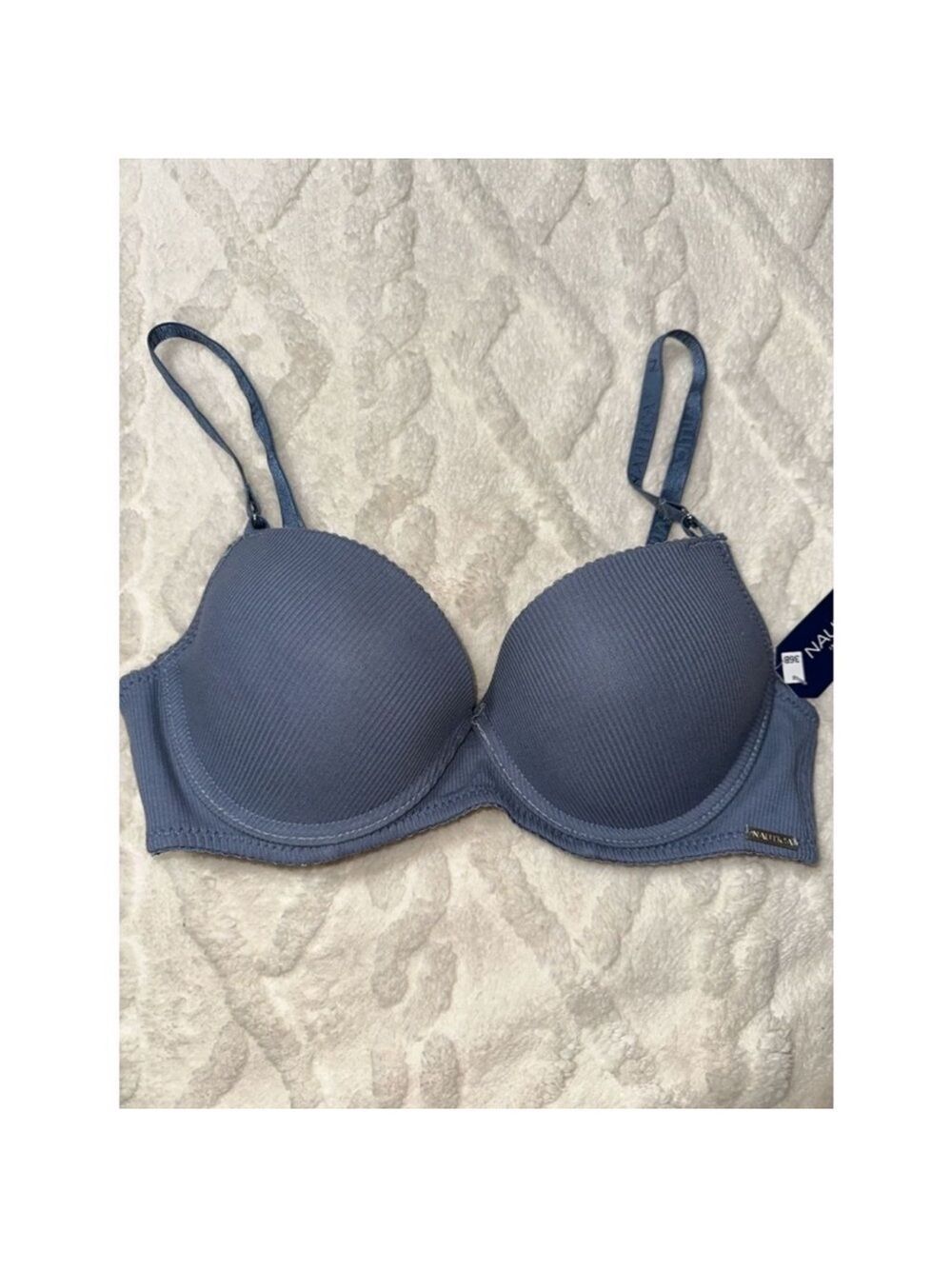 NAUTICA 36B Blue Cotton Blend Padded Bra